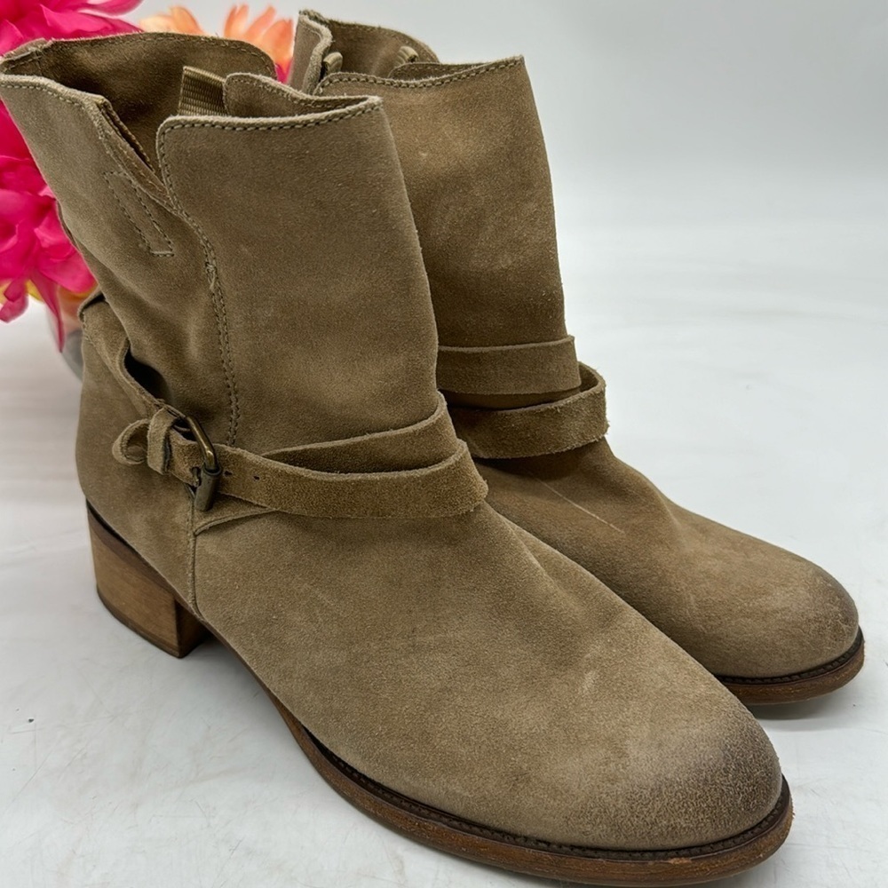 J. Crew Tan Suede mid calf boots Size 8 MCA4830J